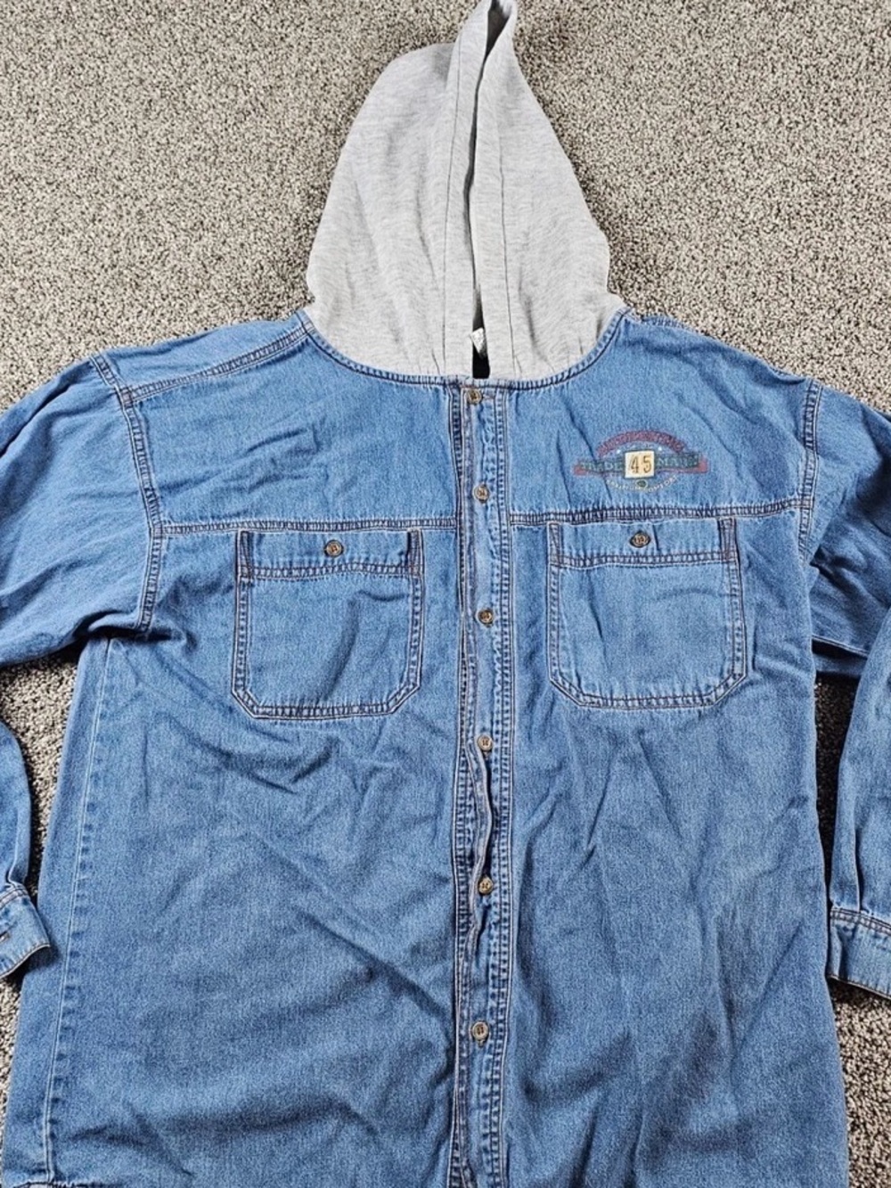 Vintage Hooded Gitano Men's Jean Shirt nineties size large y2k